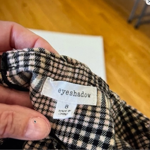 Eyeshadow Black and tan  plaid  mini Skirt woman’s size 8 - Picture 5 of 7